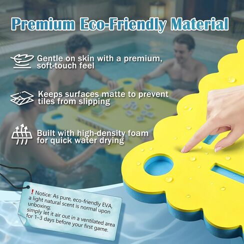 35.2" Foldable Floating Mahjong Table for Pool - Foam Board Mat for Card Games, Scrabble, Dominoes, Waterproof Pool Mahjong Float Desk for Adults Summer Swimming Pool Party Tray in Kuwait