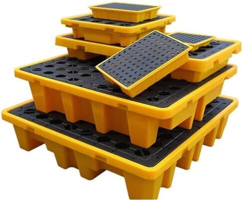 Spill Containment Pallet Tray Platform Oil Drum Drums Concrete Modular Drain Proof Tank polyethylene Profile Paint Bucket Garage Industrial,Heavy-Duty Spill Containment Platform - Leak-Proof in Kuwait