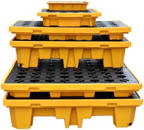 Spill Containment Pallet Tray Platform Oil Drum Drums Concrete Modular Drain Proof Tank polyethylene Profile Paint Bucket Garage Industrial,Leak-Proof Spill Containment Platform - Plastic Tr in Kuwait