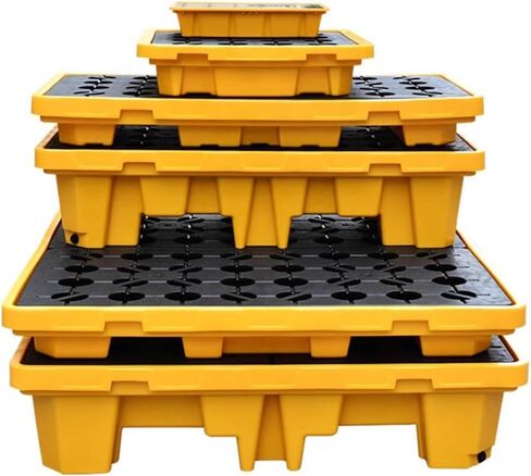 Spill Containment Pallet Tray Platform Oil Drum Drums Concrete Modular Drain Proof Tank polyethylene Profile Paint Bucket Garage Industrial,Leak-Proof Spill Containment Platform - Plastic Tr in Kuwait