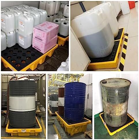 Spill Containment Pallet Tray Platform Oil Drum Drums Concrete Modular Drain Proof Tank polyethylene Profile Paint Bucket Garage Industrial,Industrial Nestable Oil Drums Leak-Proof Tray, Gar in Saudi Arabia
