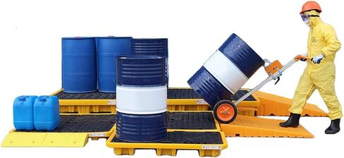 Spill Containment Pallet Tray Platform Oil Drum Drums Concrete Modular Drain Proof Tank polyethylene Profile Paint Bucket Garage Industrial,Industrial Nestable Oil Drums Leak-Proof Tray, Gar in Saudi Arabia