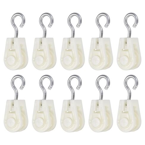 PATIKIL Mini Nylon Pulley Wheel, (0.39" ID 2.44" L) (10 Pcs), Single Sheave Lifting Rope Small Plastic Pulley, Suit for - Wire Amateur Radio Loop Antennas/Outdoor Clotheslines in Kuwait