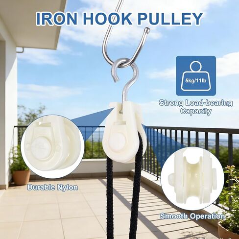 PATIKIL Mini Nylon Pulley Wheel, (0.39" ID 2.44" L) (10 Pcs), Single Sheave Lifting Rope Small Plastic Pulley, Suit for - Wire Amateur Radio Loop Antennas/Outdoor Clotheslines in Kuwait