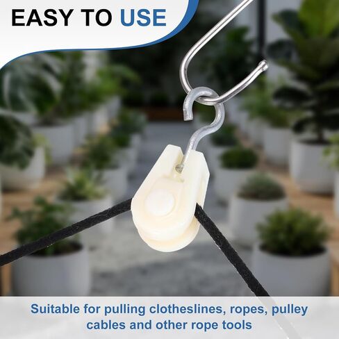 PATIKIL Mini Nylon Pulley Wheel, (0.39" ID 2.44" L) (10 Pcs), Single Sheave Lifting Rope Small Plastic Pulley, Suit for - Wire Amateur Radio Loop Antennas/Outdoor Clotheslines in Kuwait