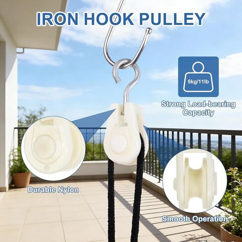 PATIKIL Mini Nylon Pulley Wheel, (0.59" ID 2.87" L) (10 Pcs), Single Sheave Lifting Rope Small Plastic Pulley, Suit for - Wire Amateur Radio Loop Antennas/Outdoor Clotheslines in Kuwait