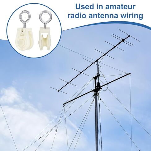 PATIKIL Mini Nylon Pulley Wheel, (0.59" ID 2.87" L) (10 Pcs), Single Sheave Lifting Rope Small Plastic Pulley, Suit for - Wire Amateur Radio Loop Antennas/Outdoor Clotheslines in Kuwait