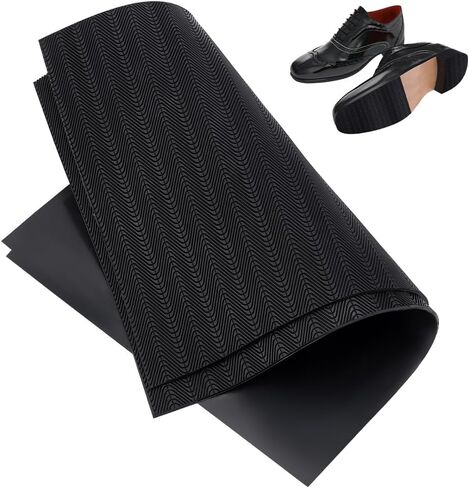 BENECREAT 2 Sheet 15x11inch Shoe Sole Repair Rubber Soling Sheet, Black Non-Slip Bottom Repairing Material for Both High Heels, Leather Shoes, Sports Shoes, 2.5mm Thick in Kuwait