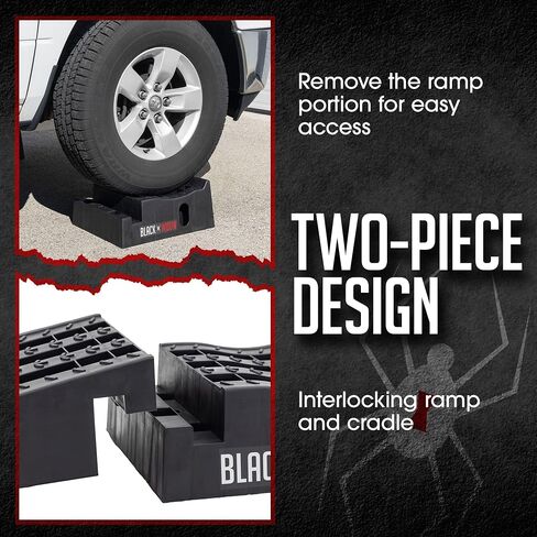 Car Service Ramps for Oil Change, 7,500 lb GAWR, 6.5" Lift, Underbody Access, Black Widow, Pair in Kuwait