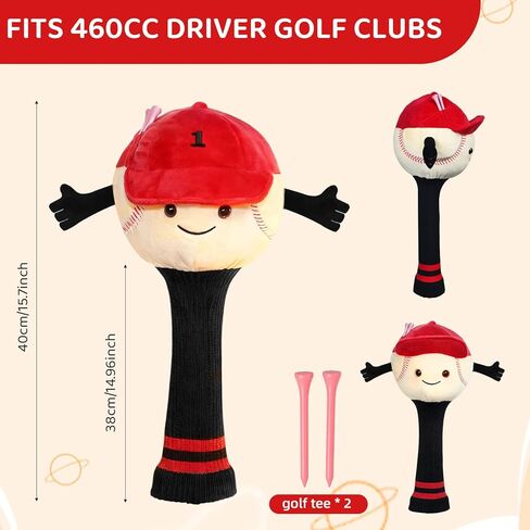 Funny Baseball Golf Driver Headcover Cartoon Golf Club Head Covers Golf Club Covers Driver Cover Fits 460cc Driver Head in Kuwait