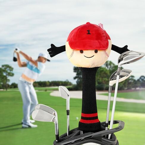 Funny Baseball Golf Driver Headcover Cartoon Golf Club Head Covers Golf Club Covers Driver Cover Fits 460cc Driver Head in Kuwait