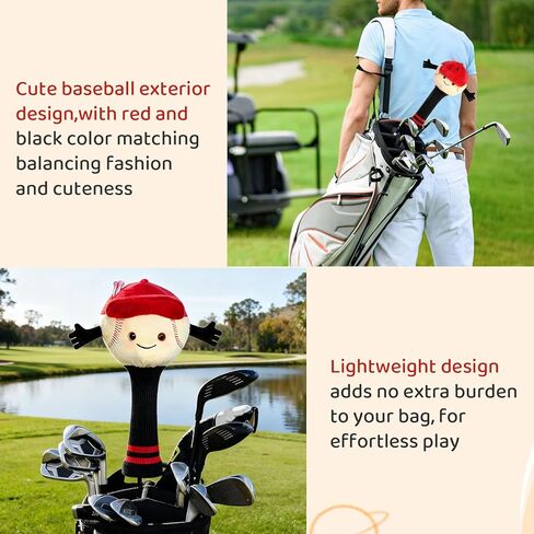 Funny Baseball Golf Driver Headcover Cartoon Golf Club Head Covers Golf Club Covers Driver Cover Fits 460cc Driver Head in Kuwait