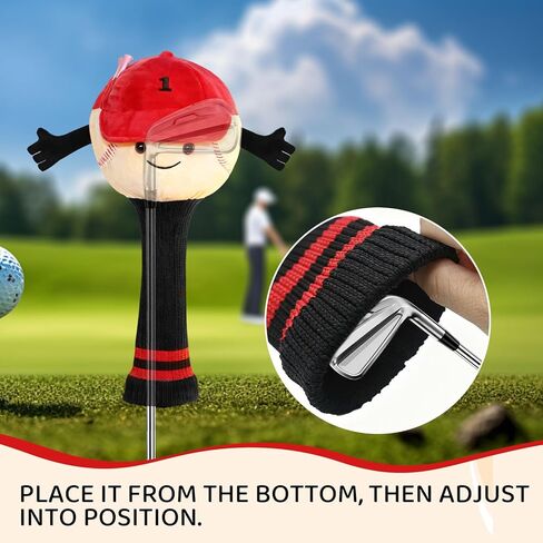 Funny Baseball Golf Driver Headcover Cartoon Golf Club Head Covers Golf Club Covers Driver Cover Fits 460cc Driver Head in Kuwait