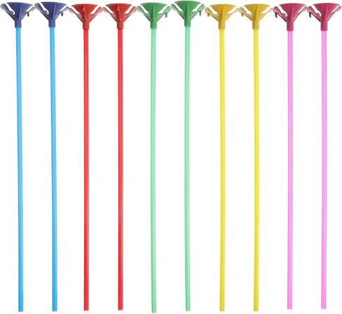 SHERCHPRY 100 Sets Balloon Rod and Support Kit with Cups 32cm Colorful Thickened Poles for Table Centerpieces Party Decorations and Event Balloon Holders in Kuwait