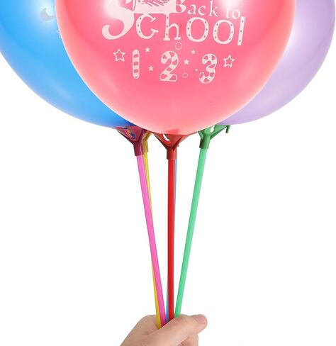 SHERCHPRY 100 Sets Balloon Rod and Support Kit with Cups 32cm Colorful Thickened Poles for Table Centerpieces Party Decorations and Event Balloon Holders in Kuwait