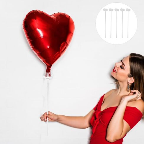 jojofuny 50pcs Balloon Clip Base and Balloon Tie Tool Set with Plastic Sticks for Indoor Party Decorations Wedding Birthday Shower Holder Accessories in Kuwait