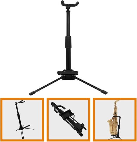Holibanna Foldable Violin Stand with Stable Positioning, Portable Black Abs and Metal Musical Instrument Holder for Ukulele, Banjo, and Other Orchestral Strings Accessories in Kuwait