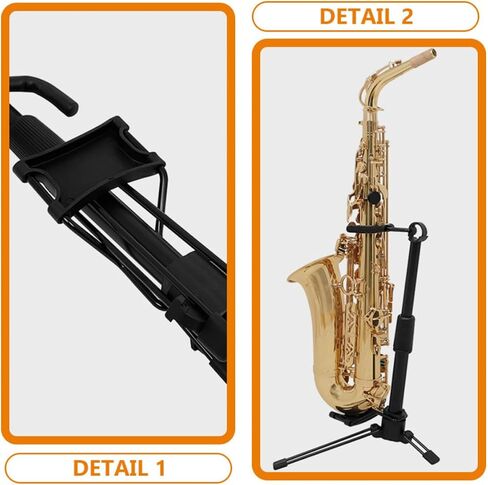 Vaguelly Foldable Portable Flute Stand Holder and Clarinet Stand Made of Abs and Metal, Lightweight Wind Instrument Holder Suitable for Travel and Home Use in Kuwait