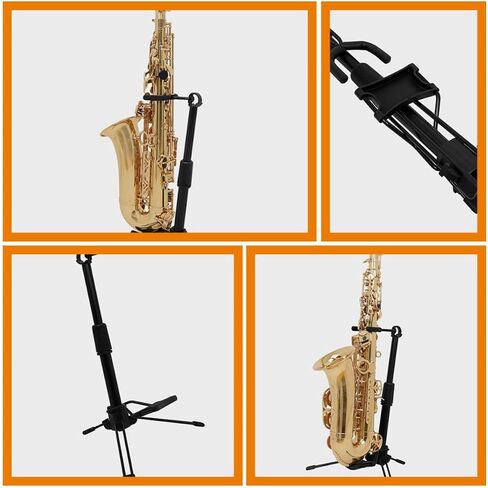 Vaguelly Foldable Portable Flute Stand Holder and Clarinet Stand Made of Abs and Metal, Lightweight Wind Instrument Holder Suitable for Travel and Home Use in Kuwait