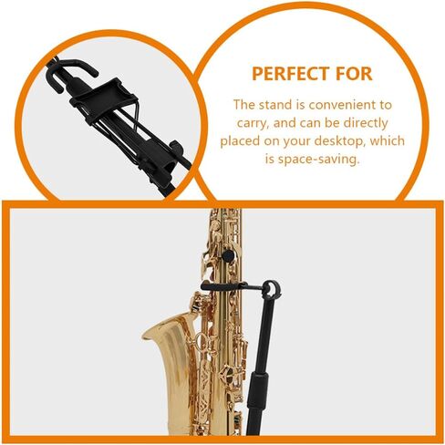 Vaguelly Foldable Portable Flute Stand Holder and Clarinet Stand Made of Abs and Metal, Lightweight Wind Instrument Holder Suitable for Travel and Home Use in Kuwait