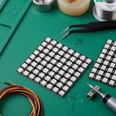2 حزمة LED مصفوفة WS2812B 8x8 64 بت Led مصفوفة لوحة 64-Led Ws8212b 8x8 لوحات كامل اللون 5050 RGB LED-مصباح لوحة ضوء لمشروع DIY in Kuwait
