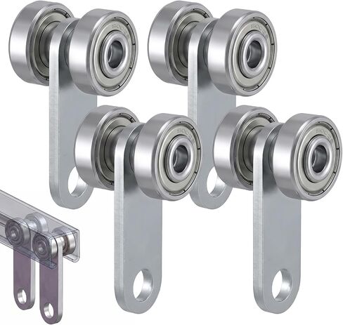 2 Wheels Trolley Assembly Rollers 4-Pack Two Bearing Metal Rollers for Use 1-5/8" Wide & All 1-5/8" Taller Strut Channels or Garage Pulley System Hoist Systems,Silent Trolley Wheels in Kuwait
