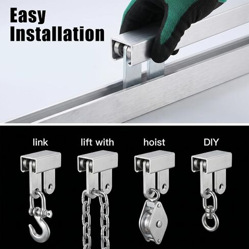 2 Wheels Trolley Assembly Rollers 4-Pack Two Bearing Metal Rollers for Use 1-5/8" Wide & All 1-5/8" Taller Strut Channels or Garage Pulley System Hoist Systems,Silent Trolley Wheels in Kuwait