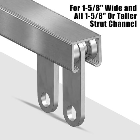 2 Wheels Trolley Assembly Rollers 4-Pack Two Bearing Metal Rollers for Use 1-5/8" Wide & All 1-5/8" Taller Strut Channels or Garage Pulley System Hoist Systems,Silent Trolley Wheels in Kuwait