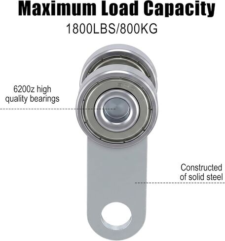 2 Wheels Trolley Assembly Rollers 4-Pack Two Bearing Metal Rollers for Use 1-5/8" Wide & All 1-5/8" Taller Strut Channels or Garage Pulley System Hoist Systems,Silent Trolley Wheels in Kuwait