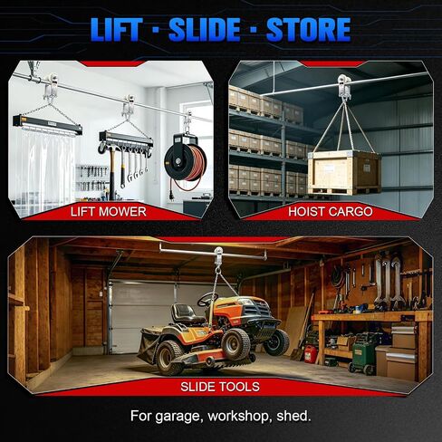 1100LB Pipe Trolley for 1.37"-2.36" Round Pipe, Overhead Garage Lift for Ceiling Track & Workshop in Saudi Arabia