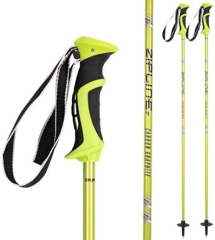 Zipline Ski Poles مركب الكربون الجرافيت - Zipline Lollipop U.S. المورد الرسمي لفريق التزلج (ليمون، 46 بوصة بوصة/117 سم) in Kuwait