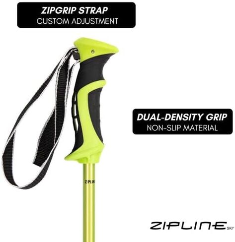 Zipline Ski Poles مركب الكربون الجرافيت - Zipline Lollipop U.S. المورد الرسمي لفريق التزلج (ليمون، 46 بوصة بوصة/117 سم) in Kuwait