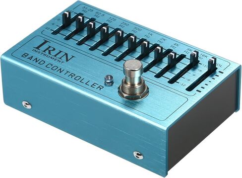Gecheer 10-Band EQ Pedal for Guitar and Bass, Mini Equalizer with True Bypass, Aluminum Alloy Body, 31.25Hz to 16kHz, Volume Control, LED Indicator, Compact Design for Effects Chain in Kuwait