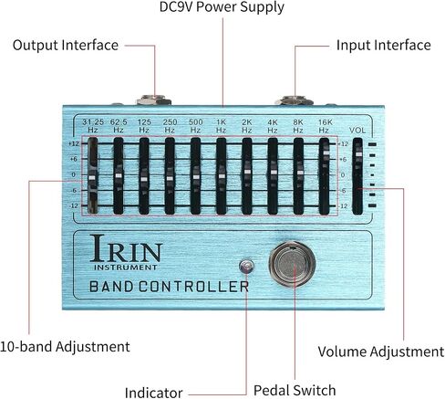 Gecheer 10 Band Mini Guitar Equalizer Pedal with True Bypass for Bass & Guitar - Compact, Durable Aluminum Design in Kuwait