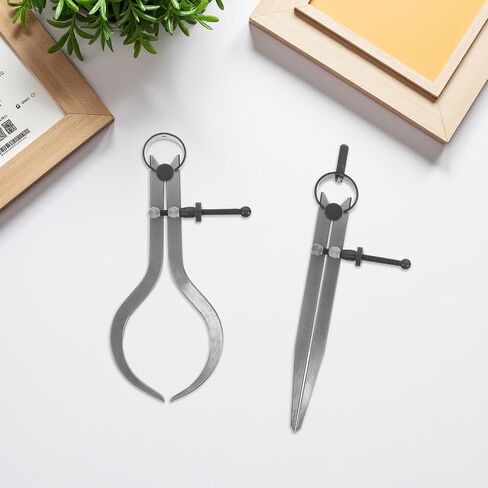 ibasenice 3pcs 6 بوصة مجموعة الفرجار الربيع مقسم الجناح قابل للقفل، أداة الفرجار المعدنية مع كتابة حافة دقيقة، متعددة الاستخدامات لمحات في مهام الأعمال المعدنية in Kuwait