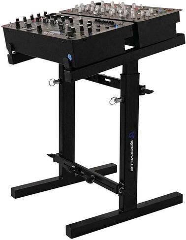Rockville RXS20 Heavy Duty Portable Mixer Stand for Numark NS7III DJ Controller & Audio Gear – Universal, 300lbs Capacity, Adjustable Height 24"-36", Adjustable Width 13.8"-23.6", Steel Construction in Saudi Arabia