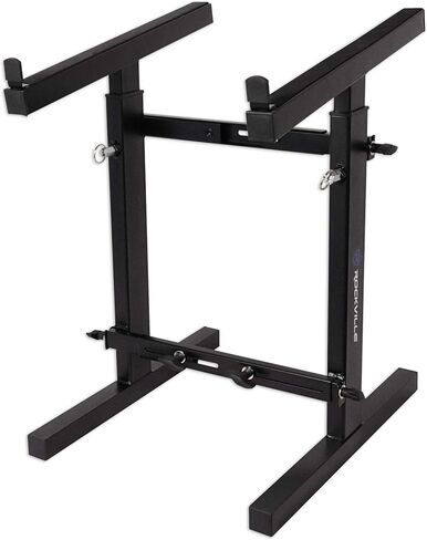 Rockville RXS20 Heavy Duty Portable Mixer Stand for Numark NS7III DJ Controller & Audio Gear – Universal, 300lbs Capacity, Adjustable Height 24"-36", Adjustable Width 13.8"-23.6", Steel Construction in Saudi Arabia