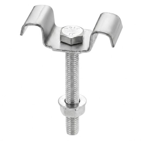 Zonon 25 Pcs Grating Clip with M8 x 60mm Bolts 316 Stainless Steel Saddle Clip for 1 to 1.5 Inch Bearing Rod Height 1.25 Inch Grate Opening Industrial Flooring Mezzanines Outdoor Drainage System in Saudi Arabia