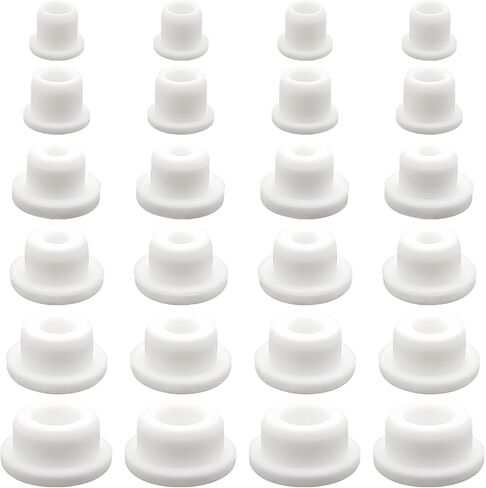 24 PCS Bathtub Jet Covers, 6 Sizes Silicone Hole Plug, White Jet Tub Plug Cover Caps Fit for 9-10 mm 12mm 14mm 16mm 18mm 22-23mm Bathtub Hole, Flexible Reusable Waterproof Tube Plugs End Covers in Kuwait