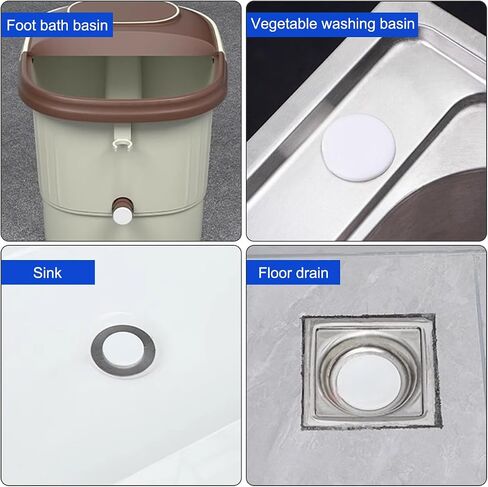 24 PCS Bathtub Jet Covers, 6 Sizes Silicone Hole Plug, White Jet Tub Plug Cover Caps Fit for 9-10 mm 12mm 14mm 16mm 18mm 22-23mm Bathtub Hole, Flexible Reusable Waterproof Tube Plugs End Covers in Kuwait