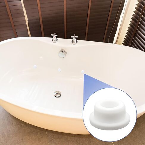 24 PCS Bathtub Jet Covers, 6 Sizes Silicone Hole Plug, White Jet Tub Plug Cover Caps Fit for 9-10 mm 12mm 14mm 16mm 18mm 22-23mm Bathtub Hole, Flexible Reusable Waterproof Tube Plugs End Covers in Kuwait