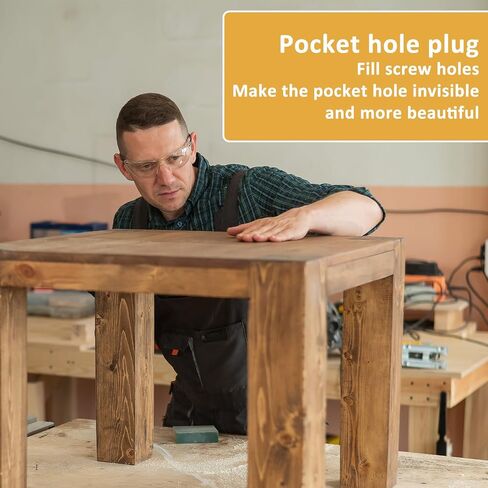 100PCS Solid Wood Pocket Hole Plugs, 3/8 Inch Pine Wood Plugs Pocket Screw Jig Woodworking Tool for Pocket Hole Jig Accessories Various Woodworking Projects in Kuwait