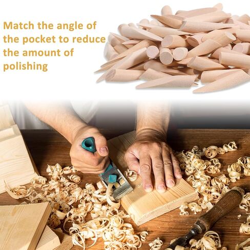 100PCS Solid Wood Pocket Hole Plugs, 3/8 Inch Pine Wood Plugs Pocket Screw Jig Woodworking Tool for Pocket Hole Jig Accessories Various Woodworking Projects in Kuwait
