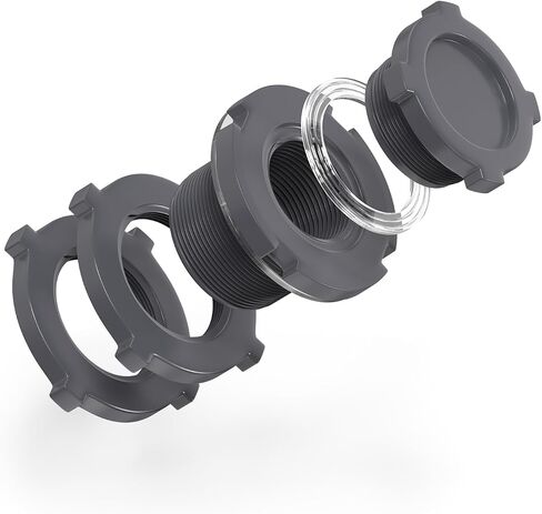 GASHER 1PC PVC 3" Bulkhead Tank Connector Adapter Fitting with Plugs & Gasket for Water Tank, Rain barrels, Aquariums, Bathtubs and Sink in Kuwait