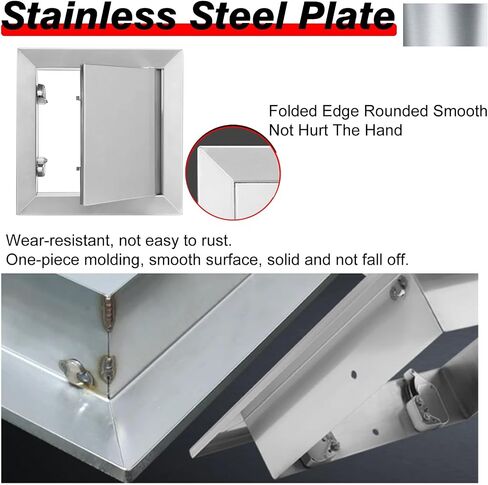 Stainless Steel Access Doors 6-38 Inch | Waterproof Wall/Ceiling Access Panel with Push-Button Switch | Durable Plumbing Inspection Plate for Showers & Maintenance,32x36inch/810x910mm in Kuwait