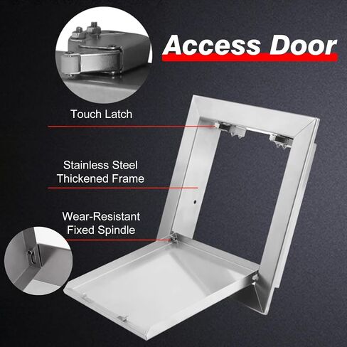 Stainless Steel Access Doors 6-38 Inch | Waterproof Wall/Ceiling Access Panel with Push-Button Switch | Durable Plumbing Inspection Plate for Showers & Maintenance,32x36inch/810x910mm in Kuwait