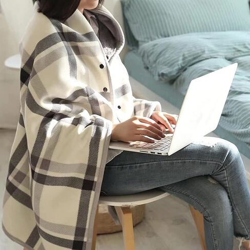Winter Wheelchair Blanket Warmer Cover for Adults Multipurpose Warm Heating Blanket Cloak Thicken Plush Soft Flannel Wearable Shawl Blanket Leg Knee Protection Cover in Kuwait