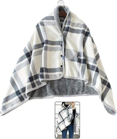 Wheelchair Cape Coat - Cozy Wheelchair Blanket with Buttons Doublelayer Extra Legs Feet Warmer Cover for Patients Elders Cold Weather in Kuwait
