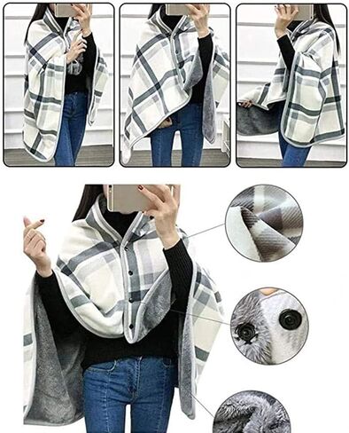 Wheelchair Cape Coat - Cozy Wheelchair Blanket with Buttons Doublelayer Extra Legs Feet Warmer Cover for Patients Elders Cold Weather in Kuwait