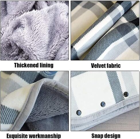 Wheelchair Cape Coat - Cozy Wheelchair Blanket with Buttons Doublelayer Extra Legs Feet Warmer Cover for Patients Elders Cold Weather in Kuwait